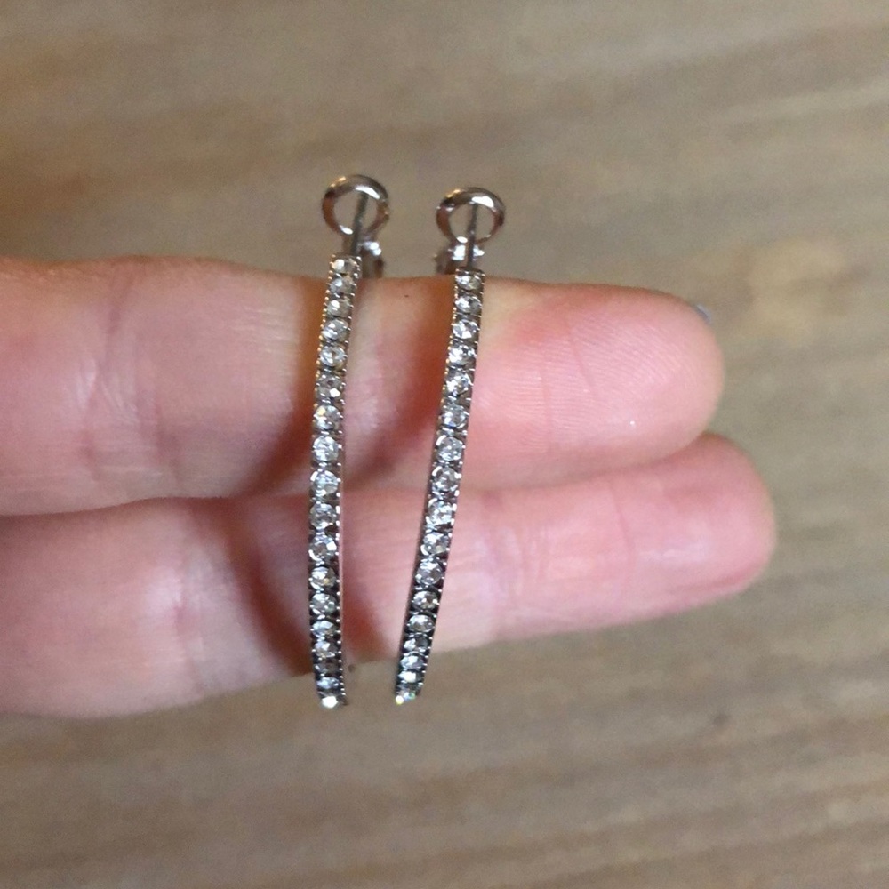 Lia Sophia silver sparkle hoops
